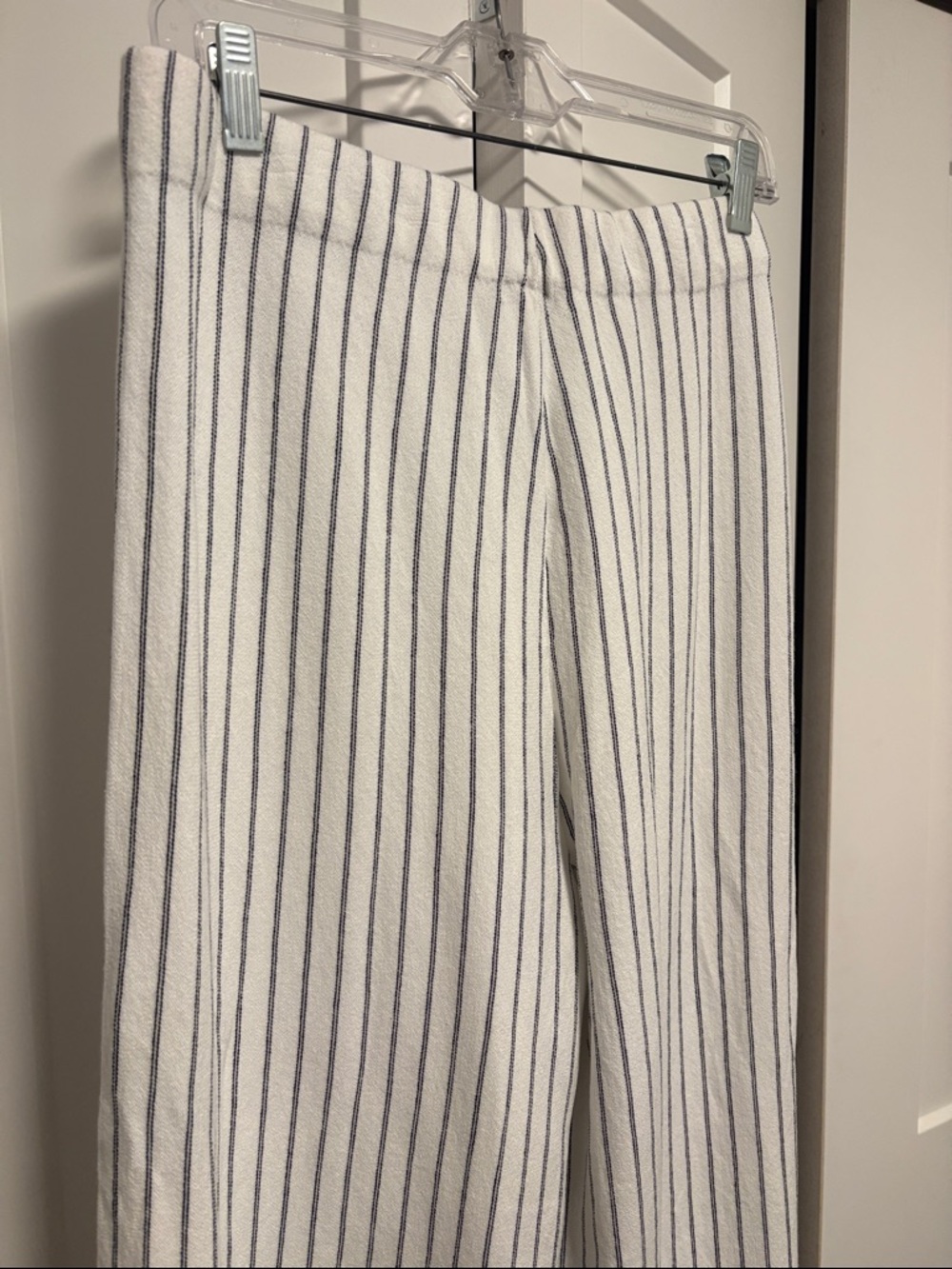 NWT [NIC+ZOE] Destination Pinstripe Wide-leg White Casual Pants Womens L or XL - Picture 9 of 10